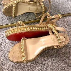 CHRISTIAN LOUBOUTIN Glitter Red Sole Espadrilles